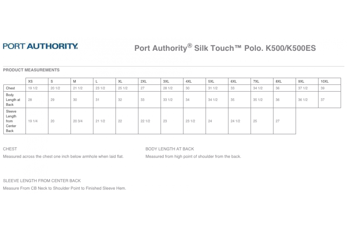 Port Authority Silk Touch Polo Shirt (K500-TECAN)