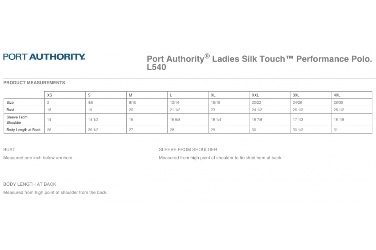 Port Authority Ladies Silk Touch Performance Polo Shirt (L540-TECAN)