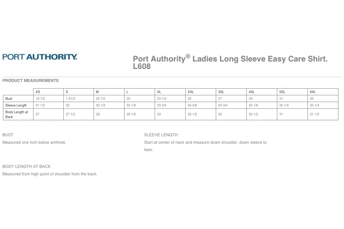 Port Authority® Ladies Long Sleeve Easy Care Shirt (L608-TECAN)