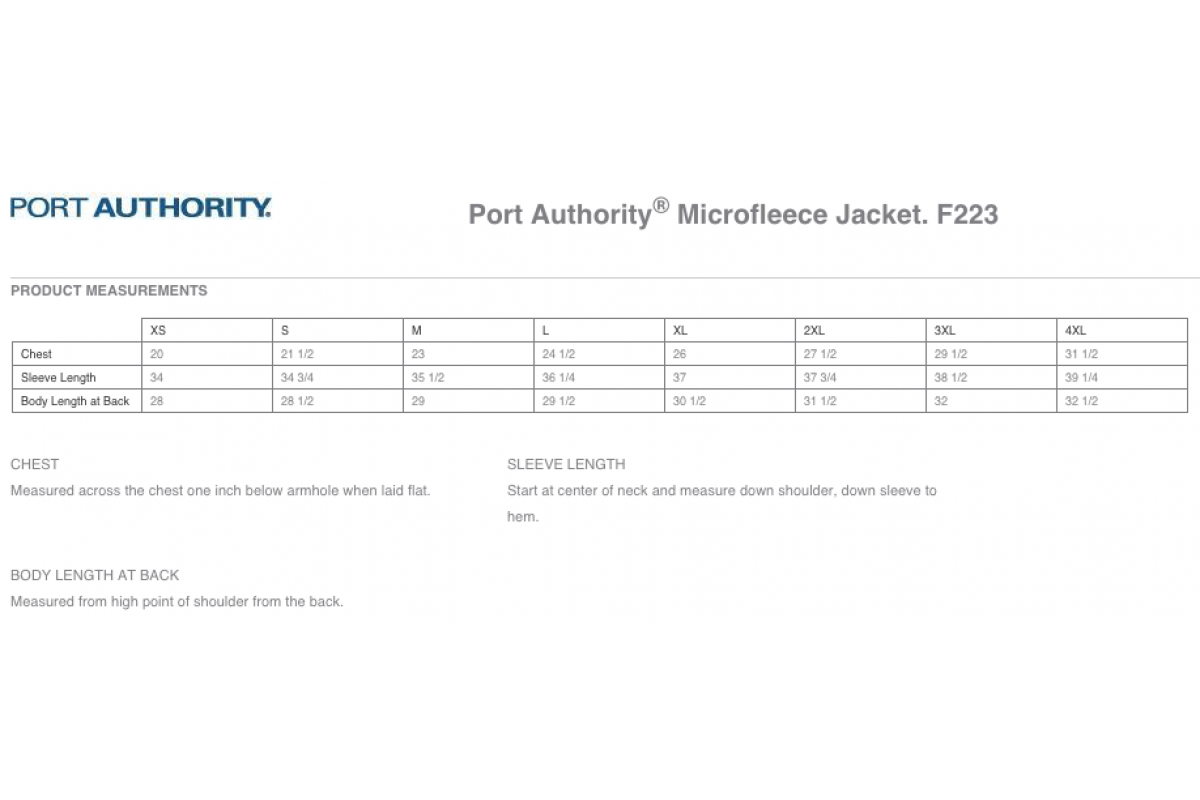 Port Authority Microfleece Jacket (F223-TECAN)