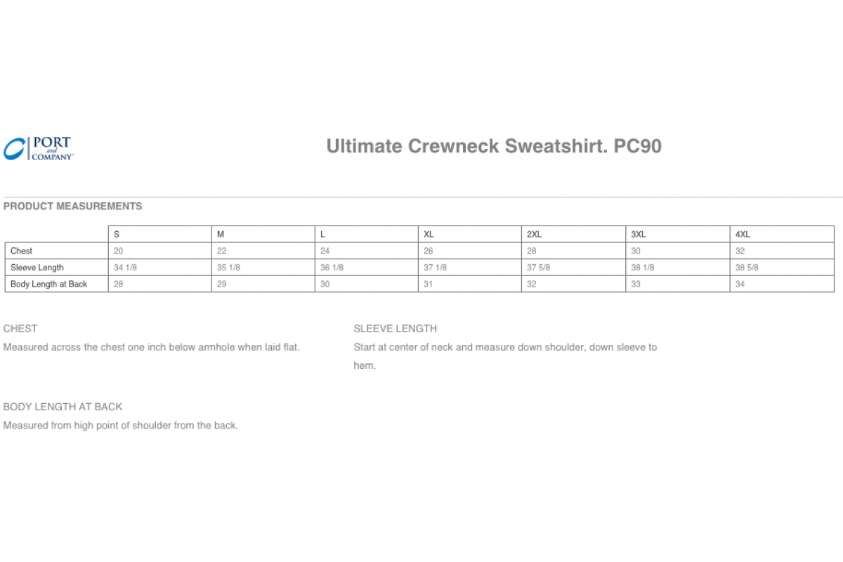Port & Company Men's Tall Ultimate Crewneck Sweatshirt PC90T - Safety Green, 2XLT, 50/50 Cotton Blend