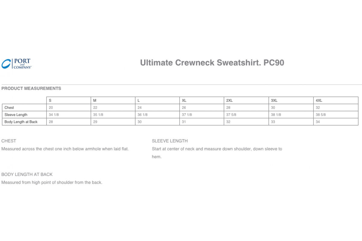 Port & Company Ultimate Crewneck Sweatshirt (PC90-TECAN)